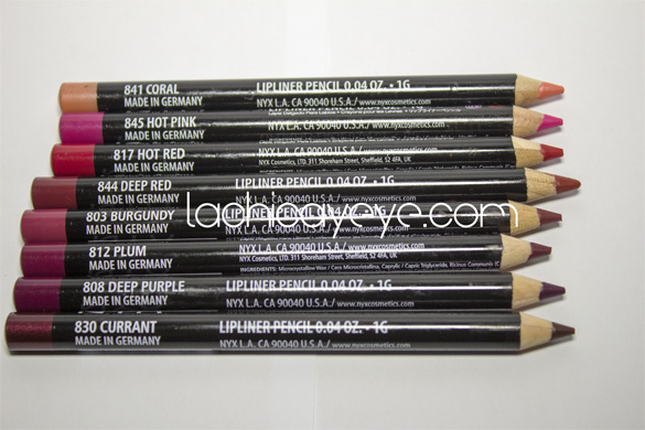 nyx lip liner swatches review